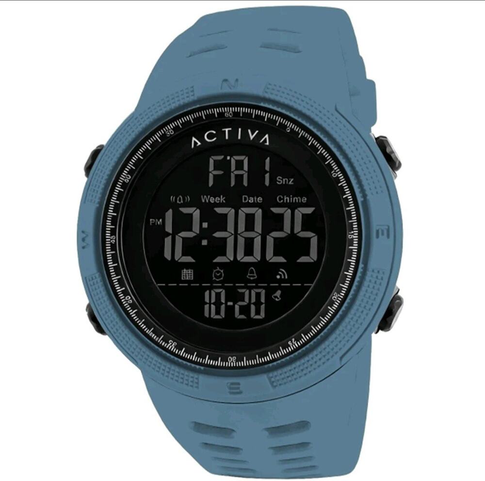 ACW1915-002 Activa Digital Sports Watch 50M Alarm Backlight Blue Rubber Strap